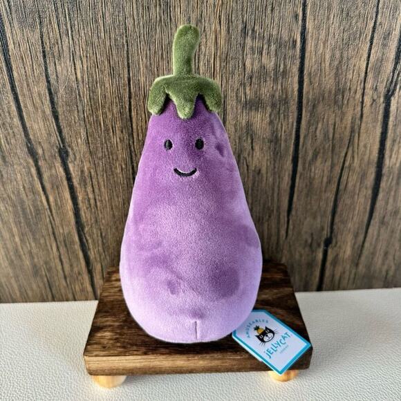 Jellycat Eggplant NEW Amuseables FAST SHIP Vegetable Plush NEW Authentic - Picture 2 of 7